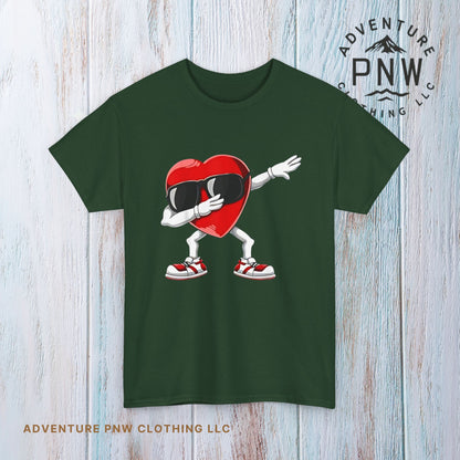 Dabbing Heart Funny Gifts Mens Kids Boys Valentines Day T-Shirt, V day cute shirt for him or her - Unisex Tee, Valentine's Day Tee, Funny