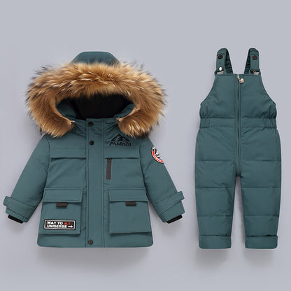 Children's Down Jacket Suit New Winter Baby Baby Down Jacket Two-piece Set