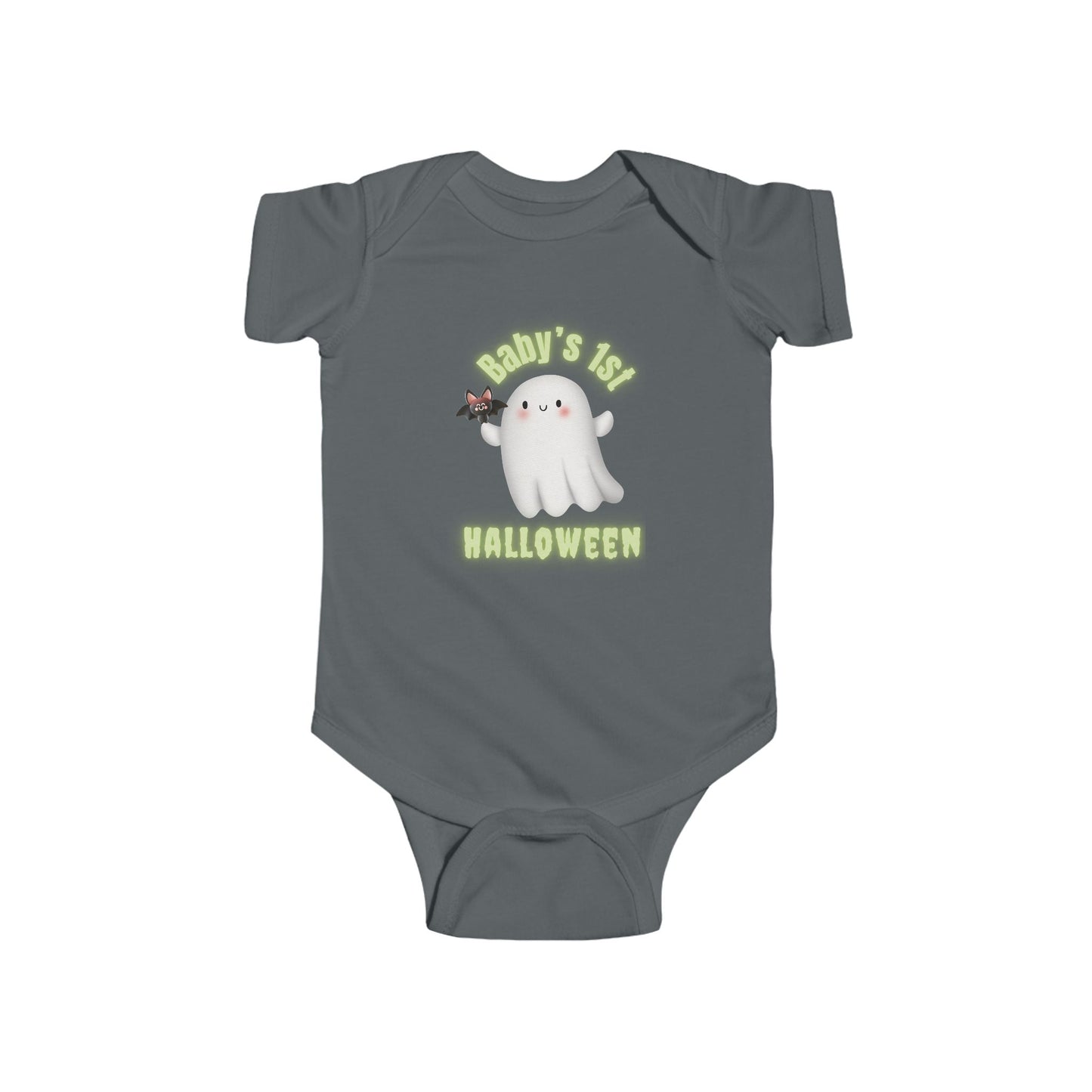 Baby’s First Halloween Bodysuit | Cute Adventure Ghost & Bat Design