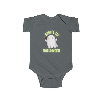 Baby’s First Halloween Bodysuit | Cute Adventure Ghost & Bat Design