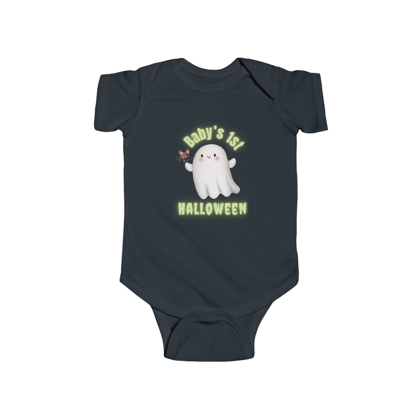 Baby’s First Halloween Bodysuit | Cute Adventure Ghost & Bat Design