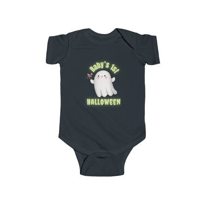 Baby’s First Halloween Bodysuit | Cute Adventure Ghost & Bat Design