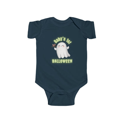 Baby’s First Halloween Bodysuit | Cute Adventure Ghost & Bat Design