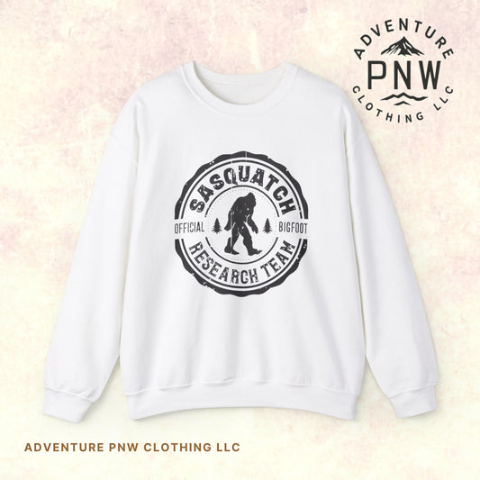 Sasquatch Bigfoot Research Team Crewneck Sweatshirt - Funny Sasquatch Apparel, Unisex Sweatshirt, Cryptid Gift, Sasquatch Lover Gift,