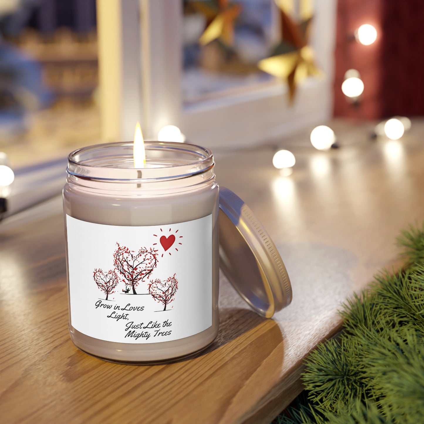 Heart Tree Silhouette Scented Candles, 9oz - Romantic Nature Lovers Gift, Outdoors Campers Candle, Love Candle, Valentines Day Gift