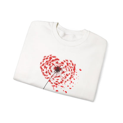 Dandelion Heart Sweatshirt, Valentine Sweatshirt, Wildflower Sweatshirt, Valentine Flower Sweatshirt, Love Sweatshirt - Unisex Sweatshirt
