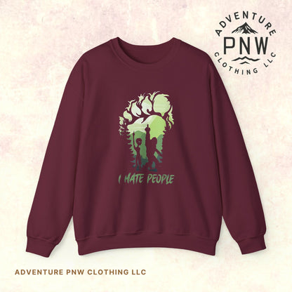 Funny Adventure Bigfoot & Alien “I Hate People” Sweatshirt