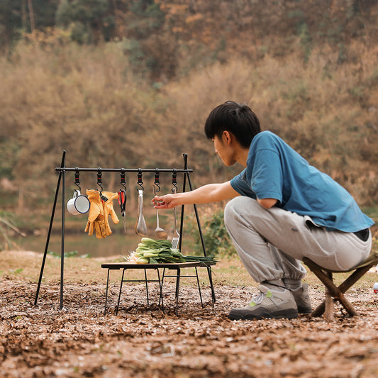 Outdoor Camping Aluminum Alloy Large Foldable Portable Clothes Drying Rack For Camping Travel Triangle