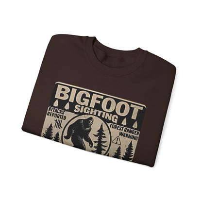 Bigfoot Sighting Retro Sweatshirt, Funny Sasquatch Crewneck, Ranger Warning Forest Attacks Vintage Jumper, Stay Out Woods Unisex Hoodie,
