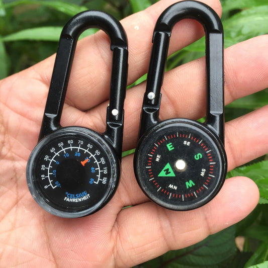 Outdoor Camping Double-sided Climbing Button Carabiner ''needle With Thermometer