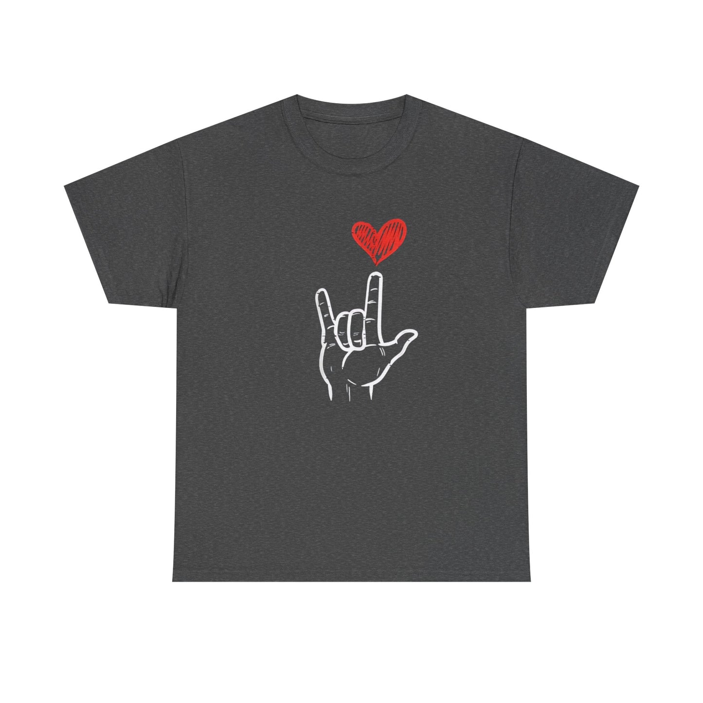 Valentines Day I Love You Hand Sign Heart Unisex T-Shirt, Gift for Him or Her, Valentines Tee, Love Gesture Graphic Tee, Romantic Shirt,
