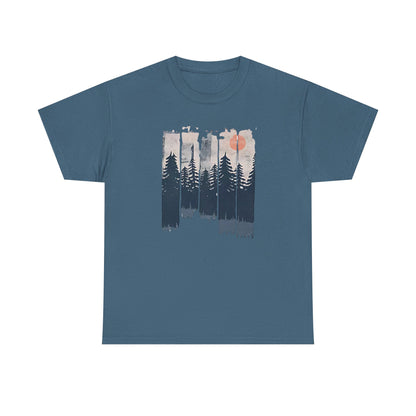 Forest Mountain T Shirt, Nature Lover Hiking Outdoorsy Tee, Glamping Adventure Vintage Tshirt, 90s Retro Camping Top, Unisex Heavy Cotton