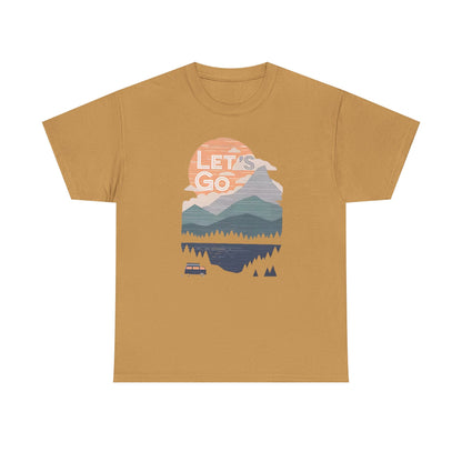 Women's Mountain Graphic T Shirt, Glamping Adventure Nature Lover Tee, Unisex Heavy Cotton, Casual 90s Shirt, Camping Hiking Wilderness