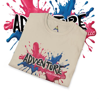 Pink, Red, & Blue Splash Paint Adventure PNW Clothing LLC T-shirt