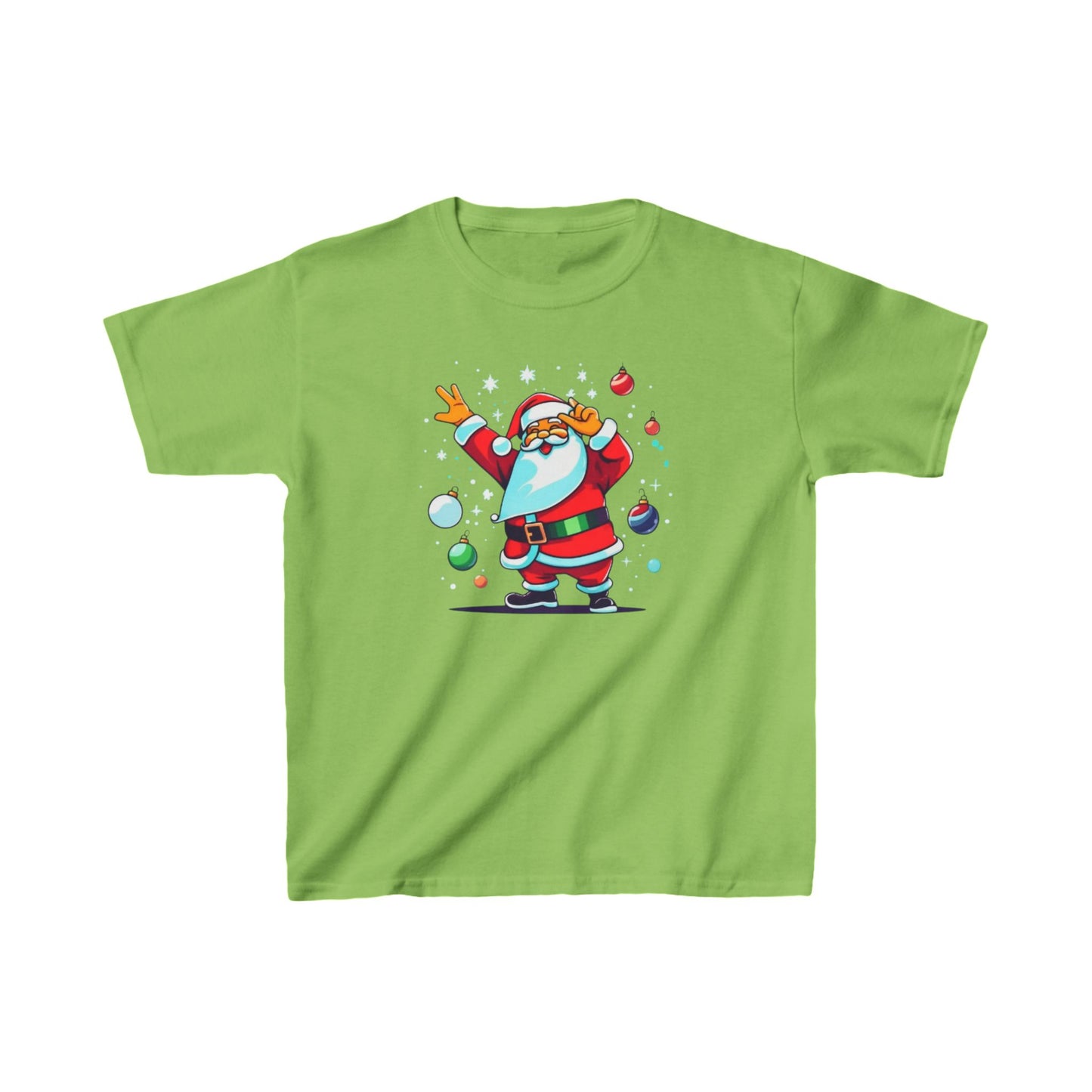 Dabbing Santa Christmas T-shirt | Kids Heavy Cotton™ Tee | Christmas Adventure Outfit