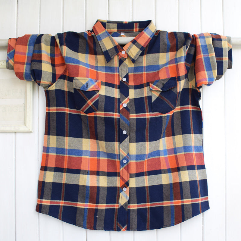 Children's Clothing  Long-sleeved plaid Shirt