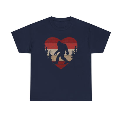 Bigfoot Heart Valentines Day Unisex Tee, Love Sasquatch Shirt, Valentines Day Shirt for Men Boys Girls Kids, Bigfoot Lover Gift, Cute
