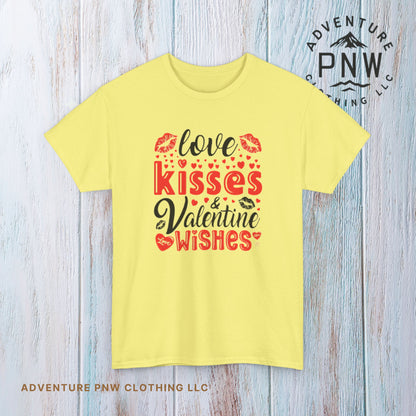 Love Kisses Valentine Tee –Adventure Unisex Graphic Shirt