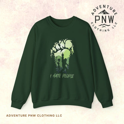Funny Adventure Bigfoot & Alien “I Hate People” Sweatshirt