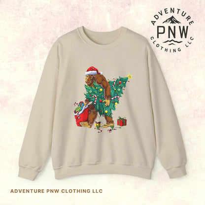 Adventure Bigfoot Christmas Lights Sweatshirt – Unisex Jumper