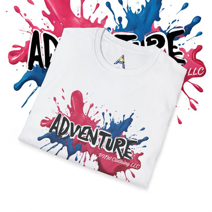 Pink, Red, & Blue Splash Paint Adventure PNW Clothing LLC T-shirt