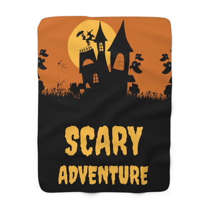 Scary Adventure Blanket | Cozy Up with Spooky Halloween Fun | Sherpa Fleece Blanket