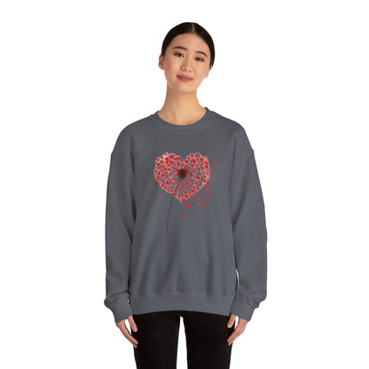 Dandelion Heart Sweatshirt, Valentine Sweatshirt, Wildflower Sweatshirt, Valentine Flower Sweatshirt, Love Sweatshirt - Unisex Sweatshirt