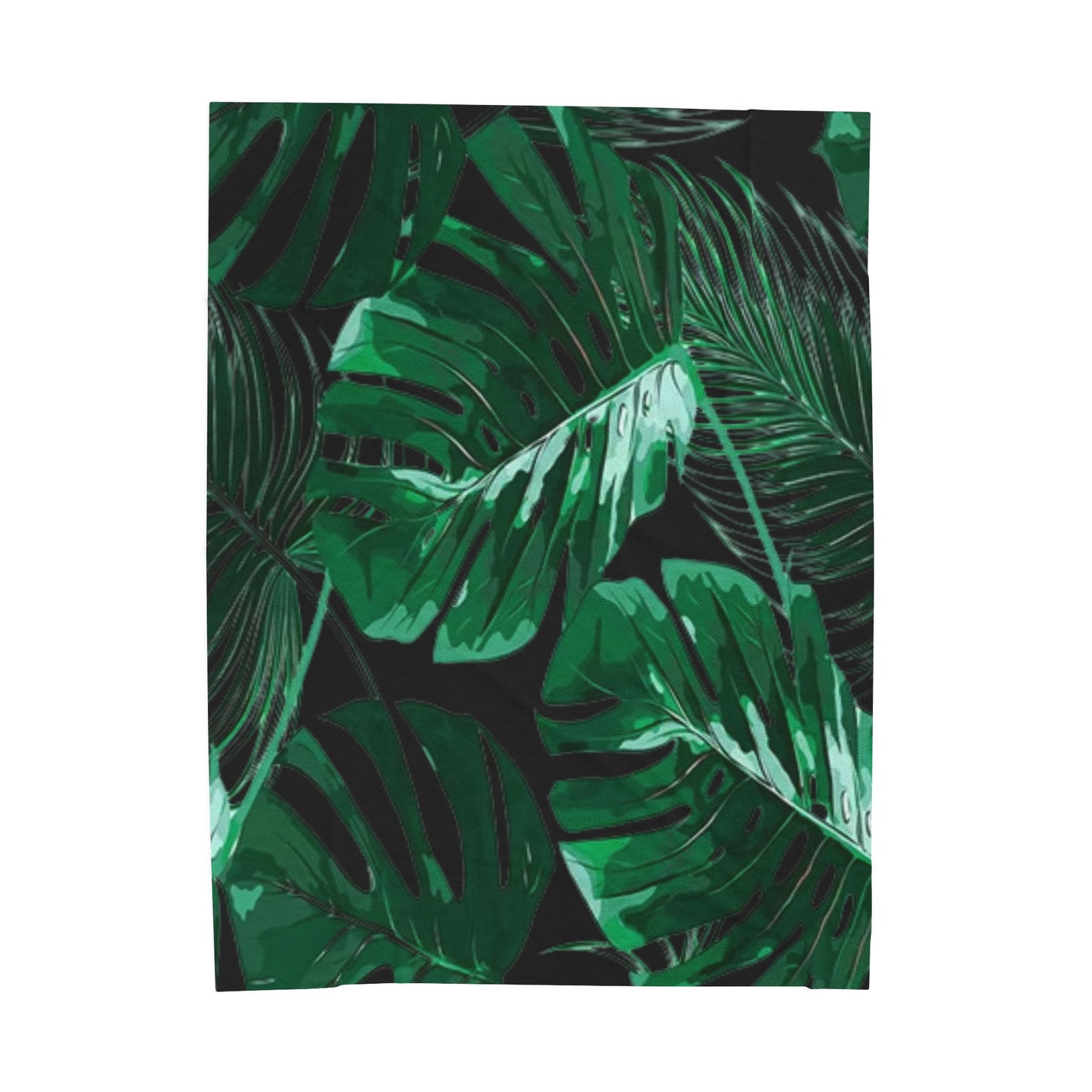 Velveteen Plush Blanket, Nature Leaves Plant Lover Gift, Cozy Home Decor Gift, Unique Botanical Throw Blanket, Greenery Bedspread