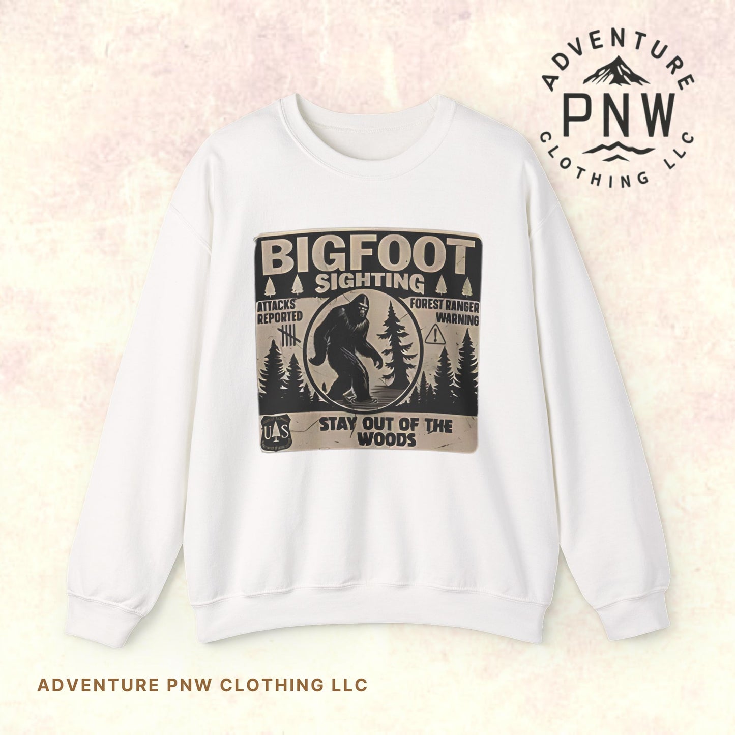 Bigfoot Retro Sweatshirt –Adventure Funny Sasquatch Crewneck