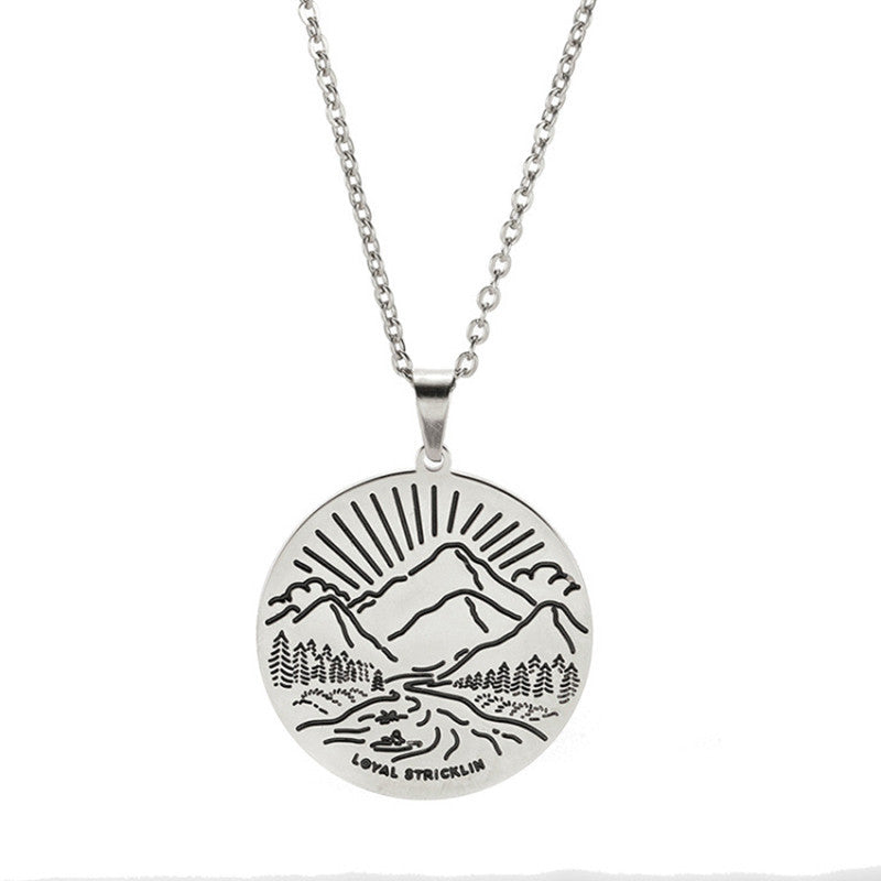 Inspirational Necklace Mountain Peak Personality Snow Mountain Necklace Simple