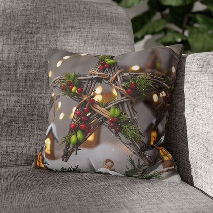 Spun Christmas Polyester Square Pillowcase | Christmas Adventure Decorations