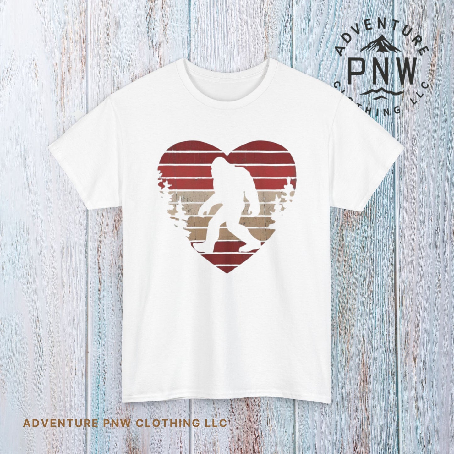 Bigfoot Heart Valentine Tee – Cute Adventure Sasquatch Shirt