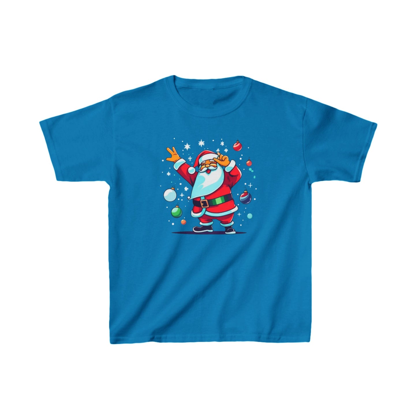 Dabbing Santa Christmas T-shirt | Kids Heavy Cotton™ Tee | Christmas Adventure Outfit