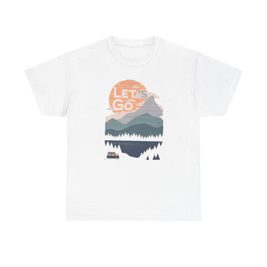 Women's Mountain Graphic T Shirt, Glamping Adventure Nature Lover Tee, Unisex Heavy Cotton, Casual 90s Shirt, Camping Hiking Wilderness