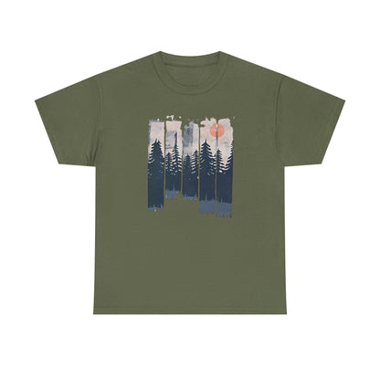 Forest Mountain T Shirt, Nature Lover Hiking Outdoorsy Tee, Glamping Adventure Vintage Tshirt, 90s Retro Camping Top, Unisex Heavy Cotton