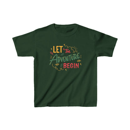 Lets the ADVENTURE Begins with CHRISTMASS Vibes Kids Heavy Cotton™ Tee| Christmas Adventure Outfit