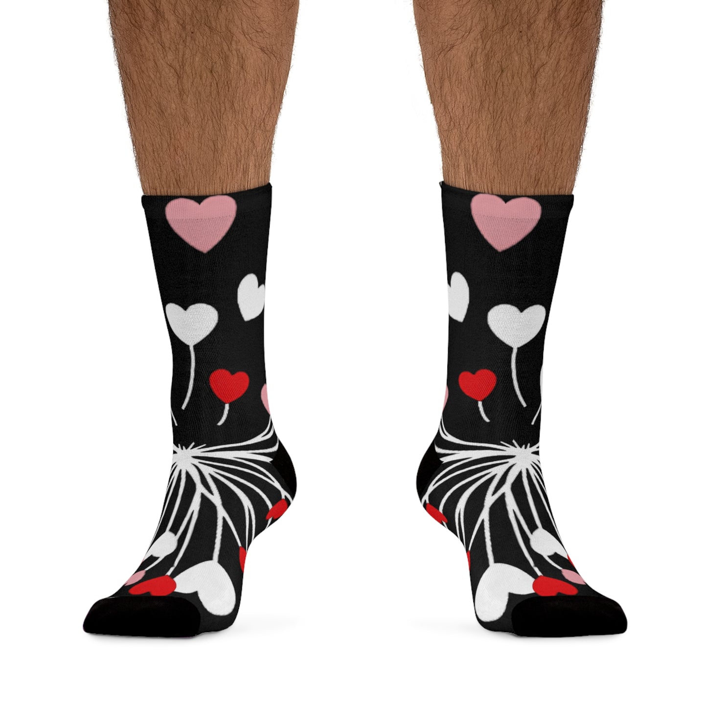 Valentine Day Dandelion Flower Gift, Heart Shirt, Boho Style, Romantic Dandelion Socks, Valentine's Gift for Her
