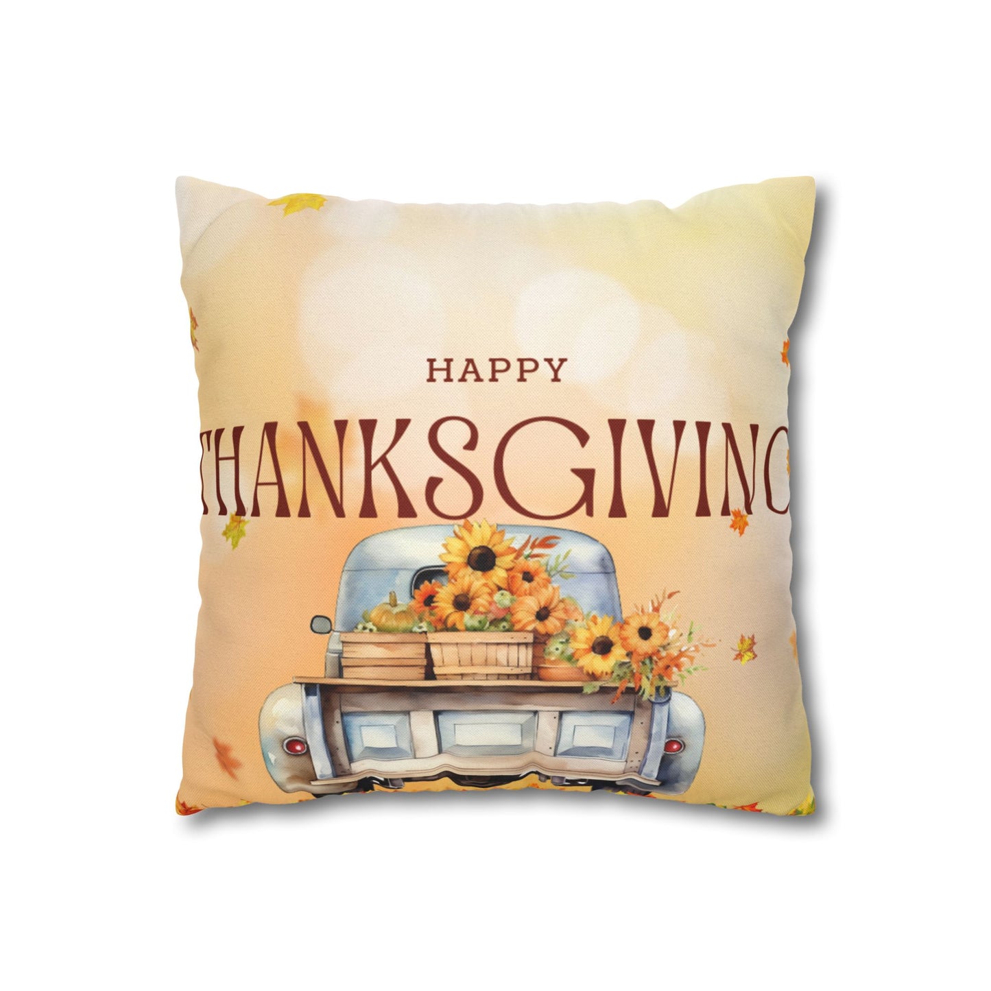Thanksgiving Adventure Decorative Pillows | Cozy Fall Accents | Spun Polyester Square Pillowcase