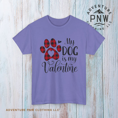 Valentine's Day Dog Lover Tee, Unisex Valentine's Day T-shirt, My Dog is My Valentine Shirt, Valentine's Day Gift, Heart Dog Tee, Love Tee