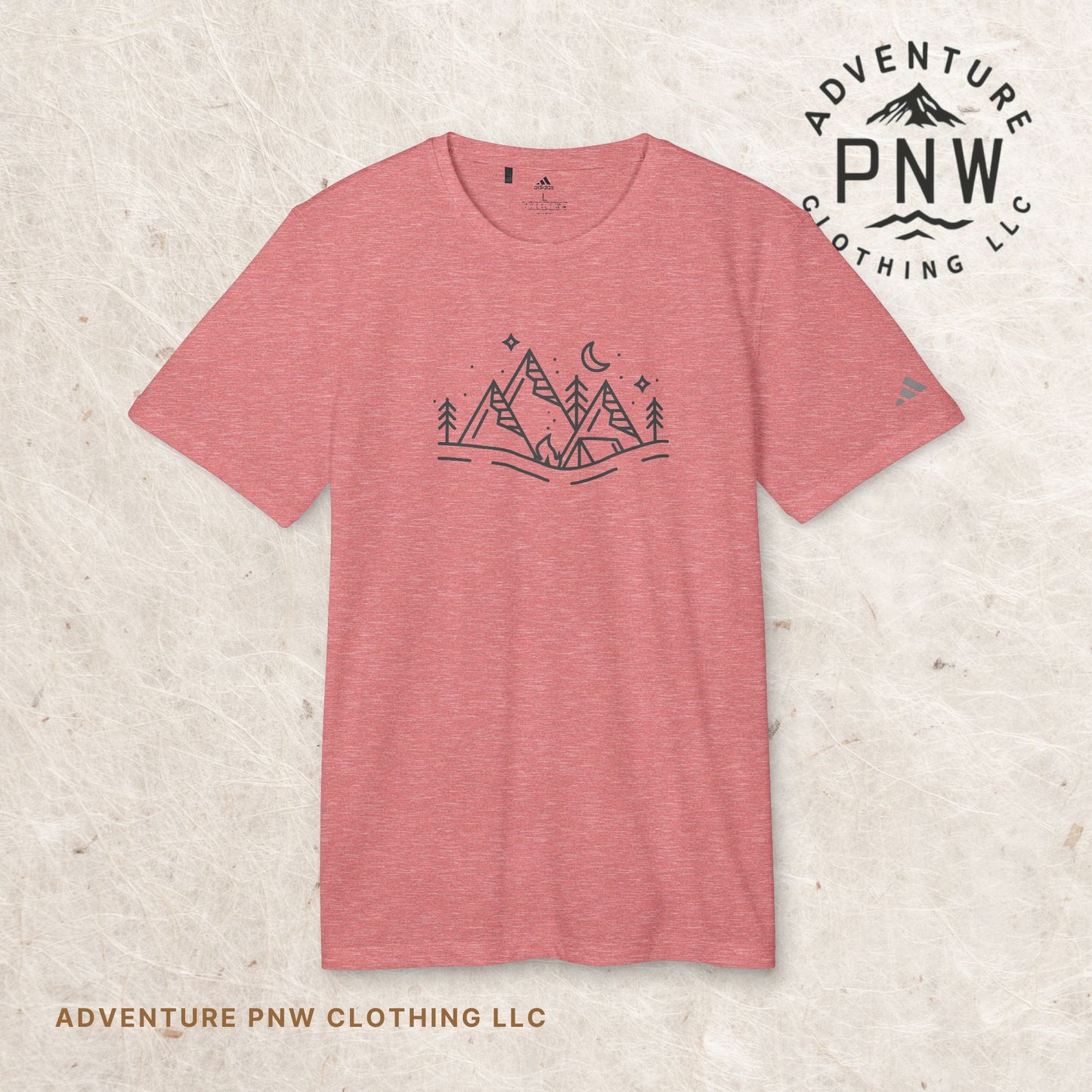 Adventure Adidas Eco PNW Mountain Camping Tee – Unisex