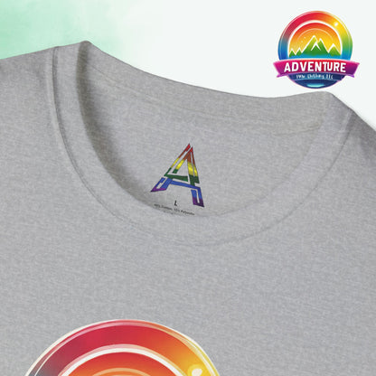 PRIDE Adventure PNW Mountain T-shirt Rainbow Colorful