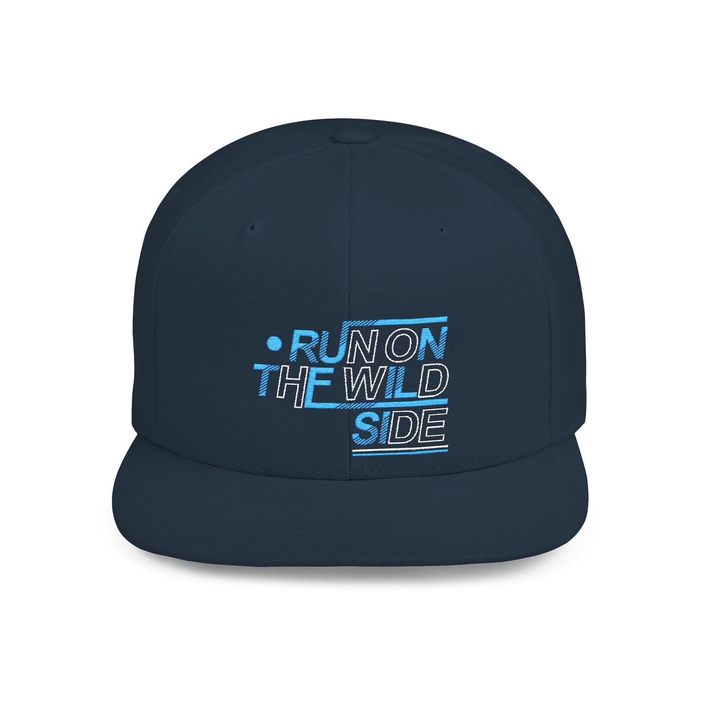 Run on the Wild Side Flat Bill Snapback Hat, Cool Unisex Cap for Outdoor Adventures, Trendy Hat for Summer Festivals, Great Gift for Nature