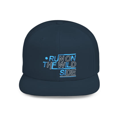 Run on the Wild Side Flat Bill Snapback Hat, Cool Unisex Cap for Outdoor Adventures, Trendy Hat for Summer Festivals, Great Gift for Nature