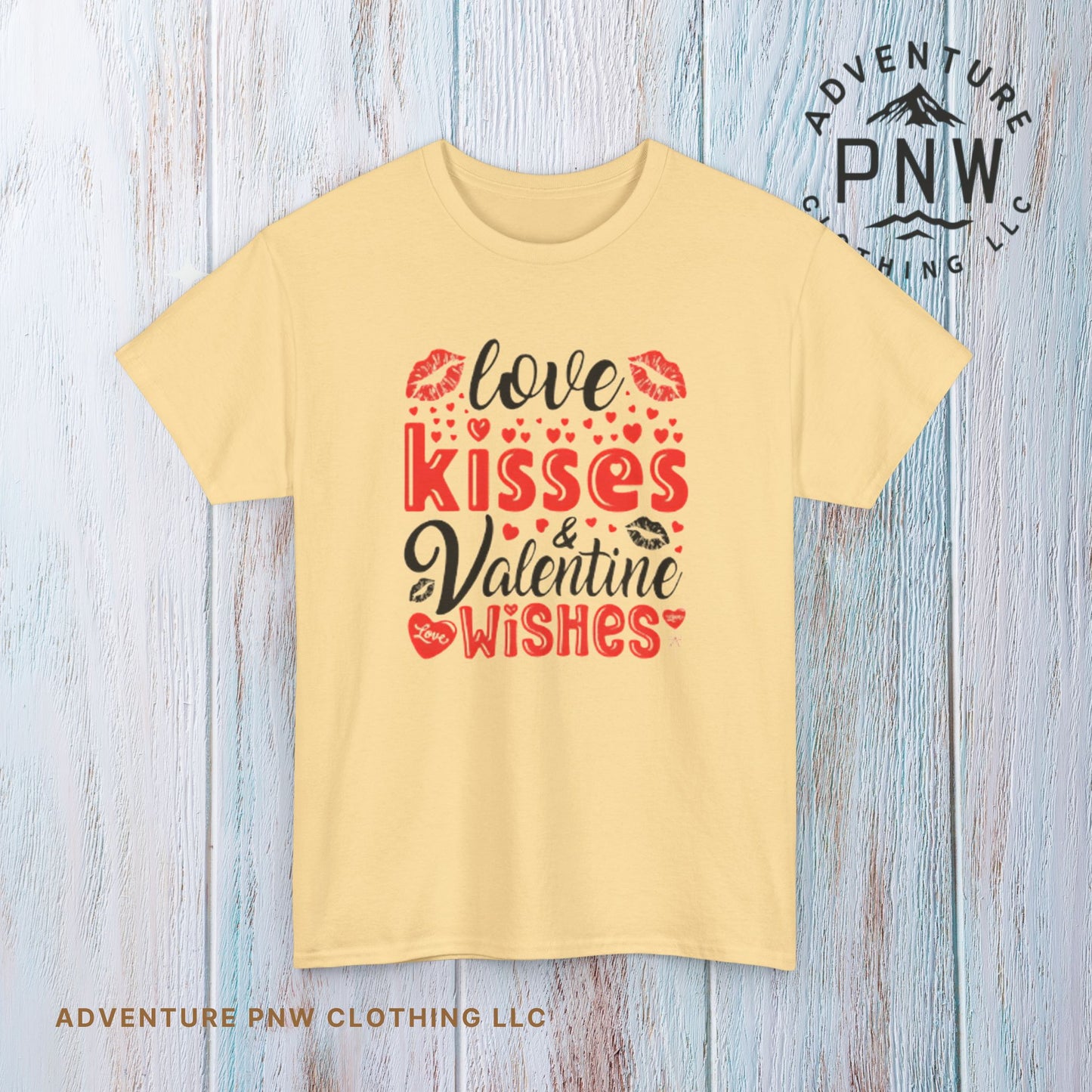 Love Kisses Valentine Tee –Adventure Unisex Graphic Shirt