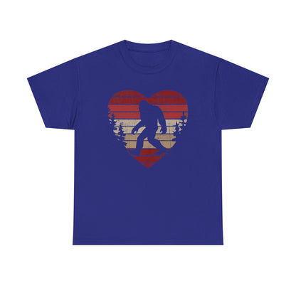 Bigfoot Heart Valentines Day Unisex Tee, Love Sasquatch Shirt, Valentines Day Shirt for Men Boys Girls Kids, Bigfoot Lover Gift, Cute