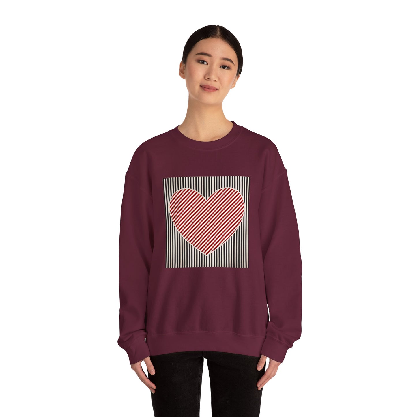Retro Valentines Heart Sweatshirt, Cute Love, Womens Valentine, Teacher Mom Heart, Crewneck Sweatshirt, Gift for Her