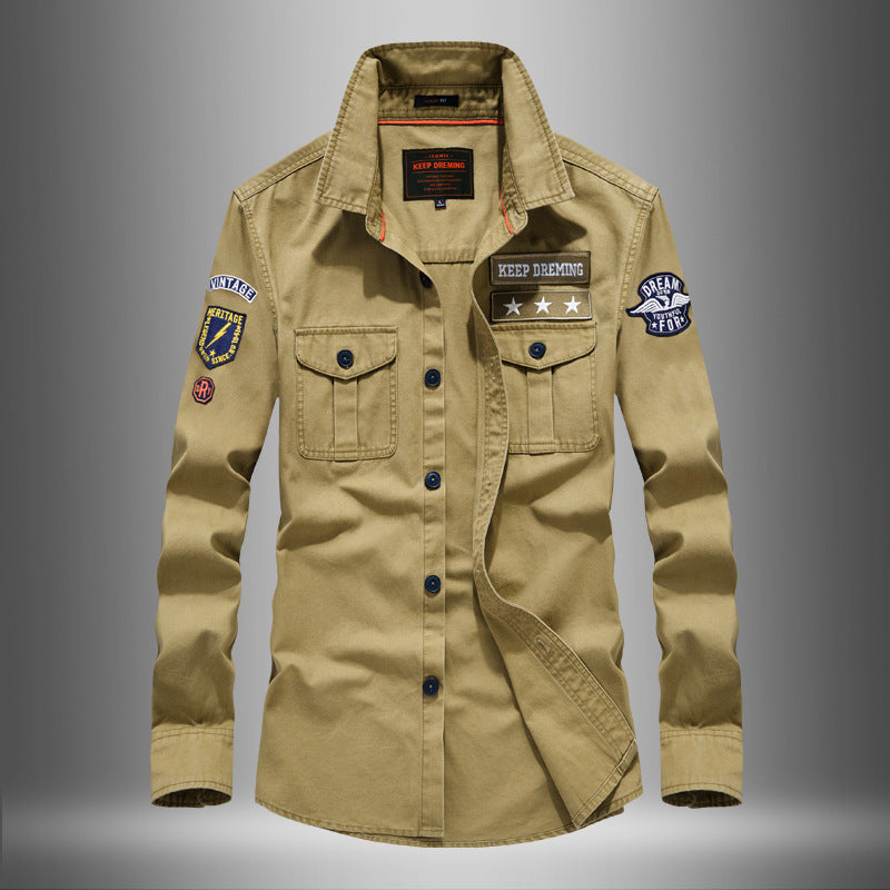 Youth military shirt cotton work shirt