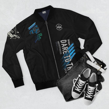 Sporty Men's Bomber Jacket, Perfect for Casual Outings, Unique Gift for Runners, Motivational Style, Streetwear Fashion, Fitness Apparel
