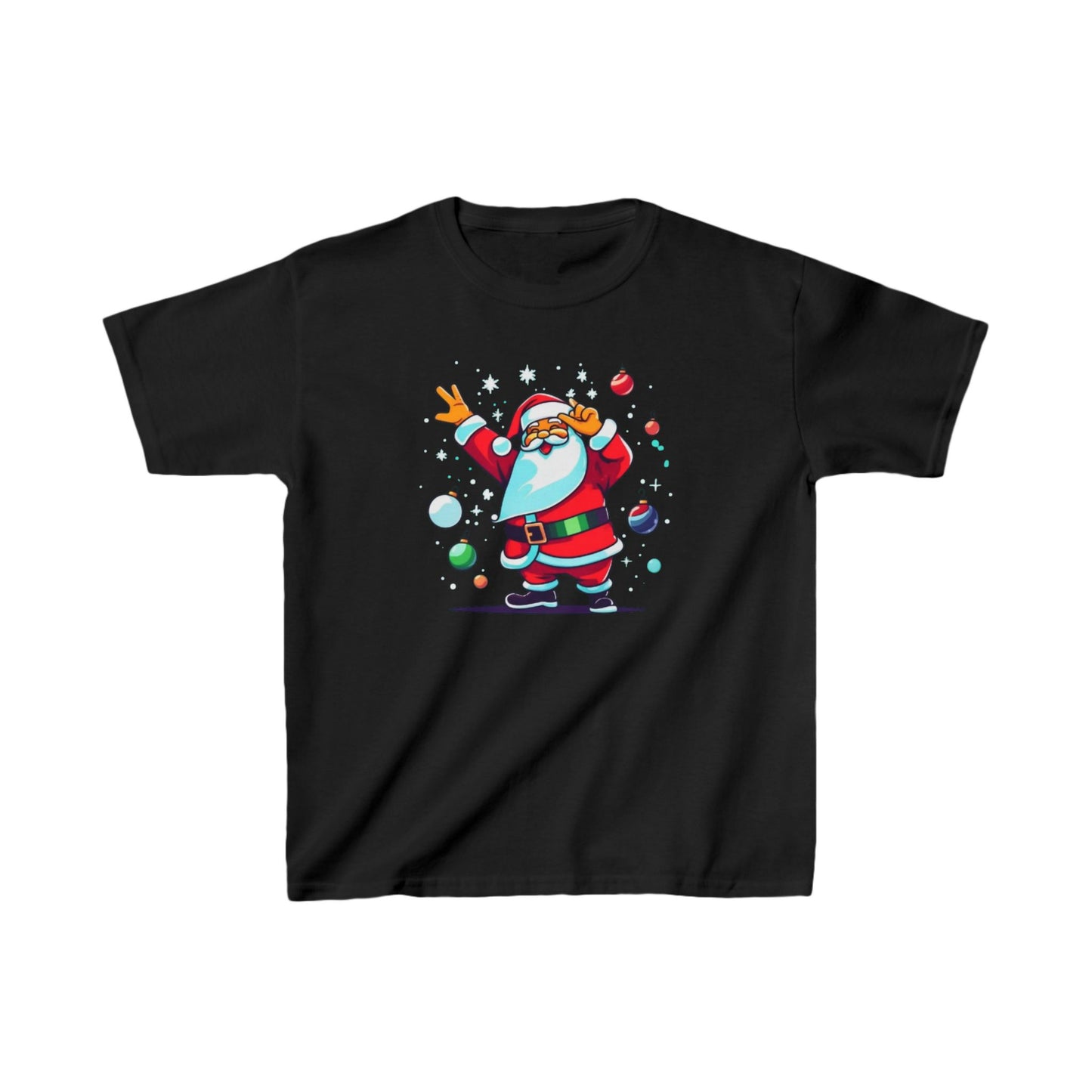 Dabbing Santa Christmas T-shirt | Kids Heavy Cotton™ Tee | Christmas Adventure Outfit