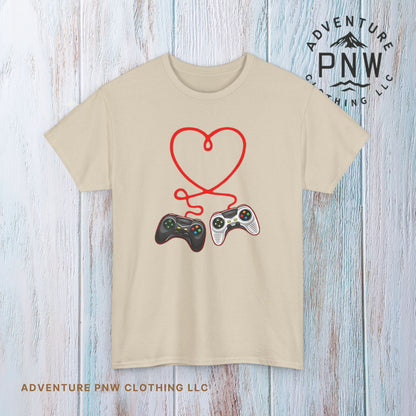 Video Gamer Valentines Day T-Shirt, Gamer Heart Tee, Valentines Gift for Him or Her, Unisex Gaming Shirt, Controller Love  Unisex Shirt